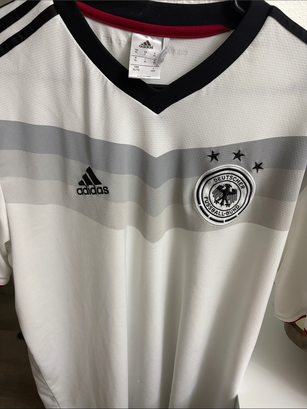 adidas White and Black Germany Football Jersey